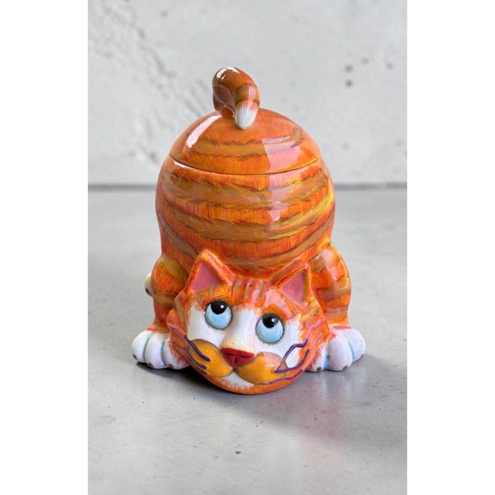 Bella Casa Ganz Jake Cat Cookie Jar J Sumner Orange Tabby Ceramic Canister
